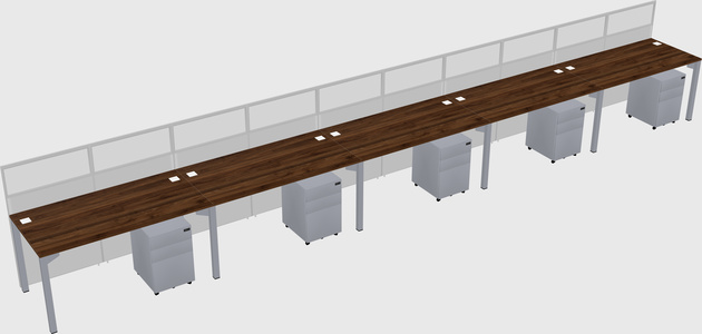 Shared rectangular cubicle