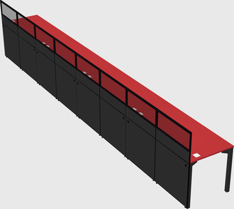 Shared rectangular cubicle