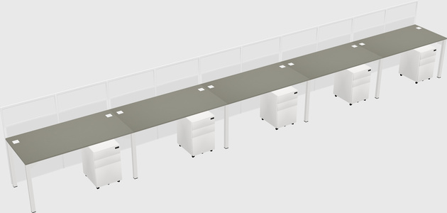Shared rectangular cubicle