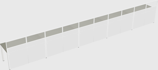 Shared rectangular cubicle