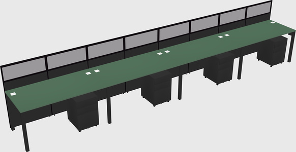 Shared rectangular cubicle