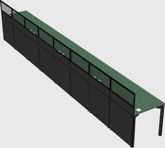 Shared rectangular cubicle