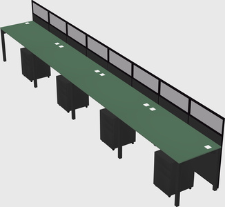 Shared rectangular cubicle