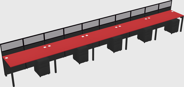 Shared rectangular cubicle