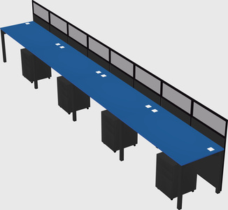 Shared rectangular cubicle