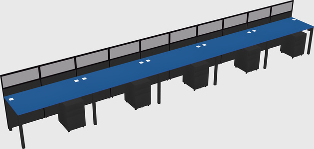 Shared rectangular cubicle