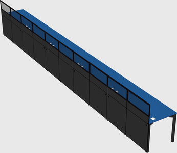 Shared rectangular cubicle