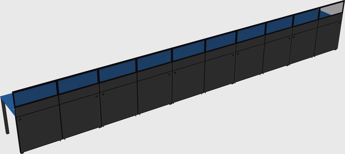 Shared rectangular cubicle