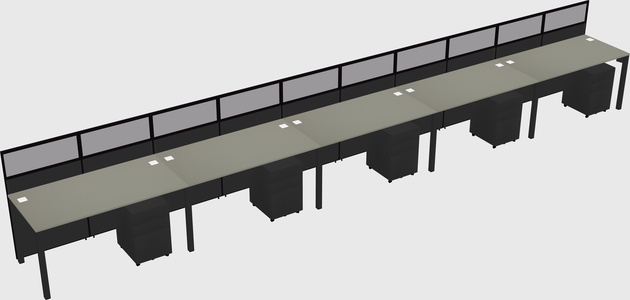Shared rectangular cubicle