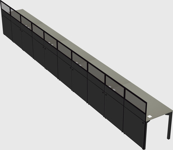 Shared rectangular cubicle