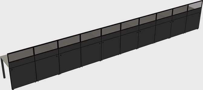 Shared rectangular cubicle