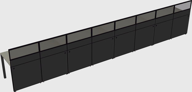 Shared rectangular cubicle