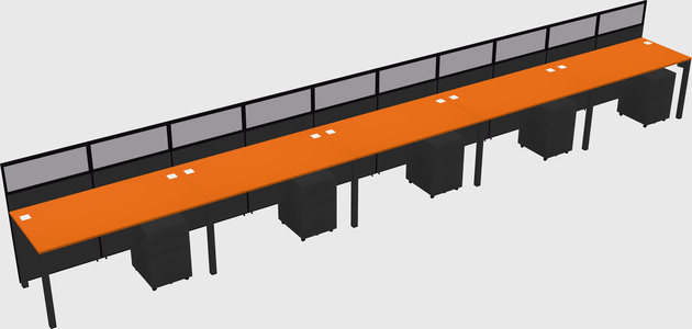 Shared rectangular cubicle