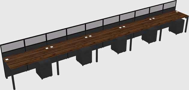 Shared rectangular cubicle