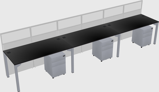 Shared rectangular cubicle