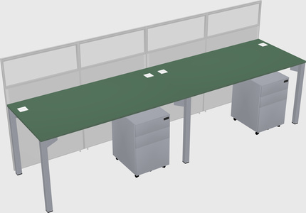 Shared rectangular cubicle