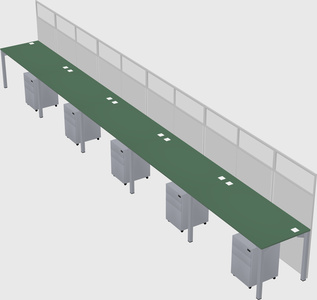 Shared rectangular cubicle