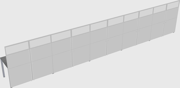Shared rectangular cubicle