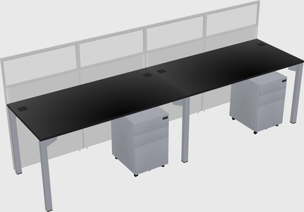 Shared rectangular cubicle
