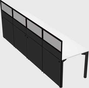 Shared rectangular cubicle
