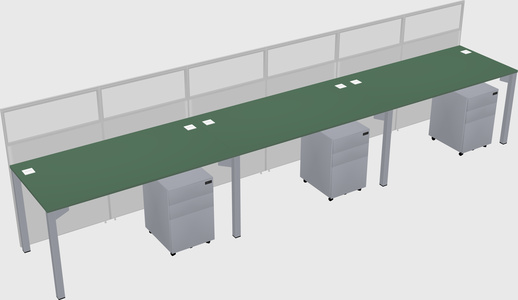 Shared rectangular cubicle