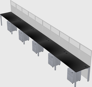 Shared rectangular cubicle