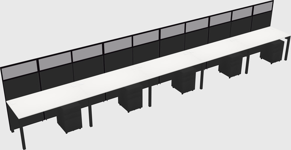 Shared rectangular cubicle