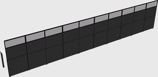 Shared rectangular cubicle