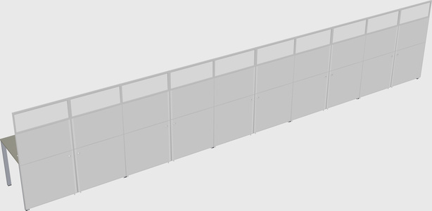 Shared rectangular cubicle