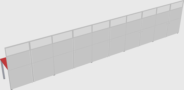 Shared rectangular cubicle