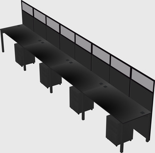 Shared rectangular cubicle