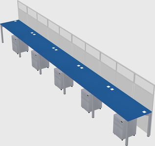 Shared rectangular cubicle