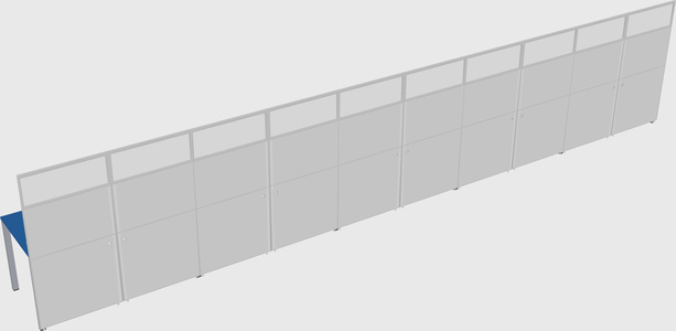 Shared rectangular cubicle