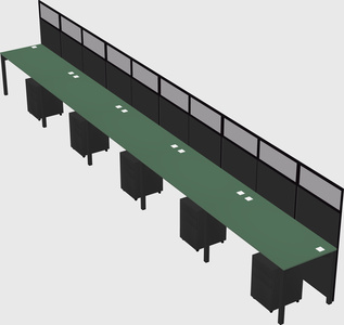 Shared rectangular cubicle