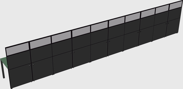 Shared rectangular cubicle