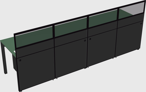 Shared rectangular cubicle