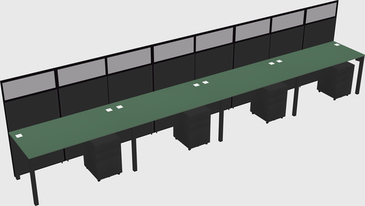 Shared rectangular cubicle
