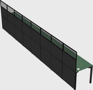 Shared rectangular cubicle