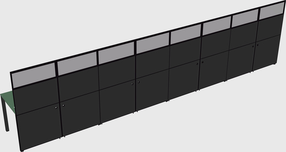 Shared rectangular cubicle