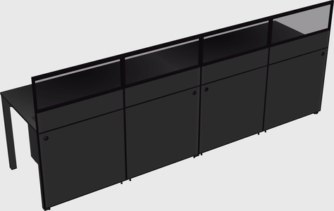 Shared rectangular cubicle