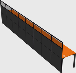 Shared rectangular cubicle