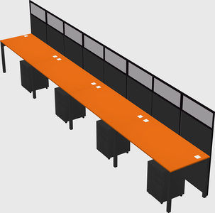 Shared rectangular cubicle