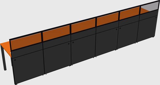 Shared rectangular cubicle