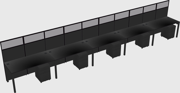 Shared rectangular cubicle
