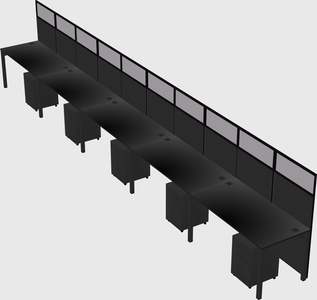 Shared rectangular cubicle