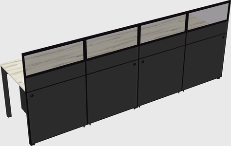 Shared rectangular cubicle