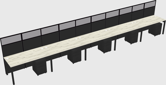 Shared rectangular cubicle