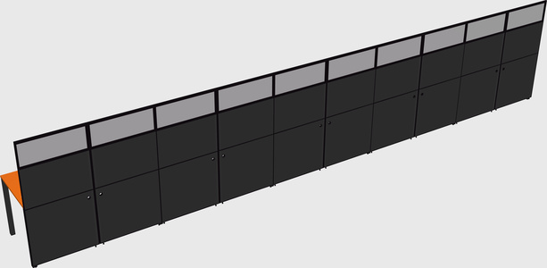 Shared rectangular cubicle