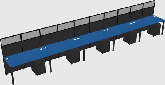 Shared rectangular cubicle
