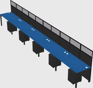 Shared rectangular cubicle